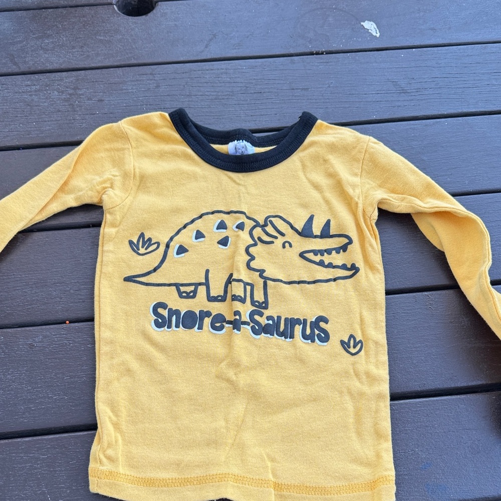 Snore-a-Saurus Kids Long Sleeve Shirt - Yellow